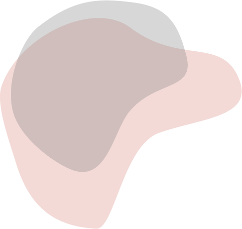 Pale pink paint splotch with grey splotch overtop